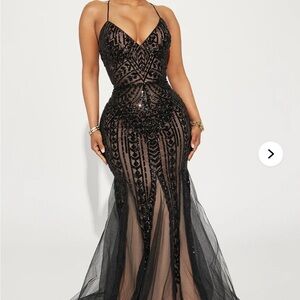 Black Evening Sequin Gown